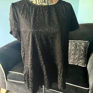 LOFT HEART TULIP SLEEVE PEPLUM TOP